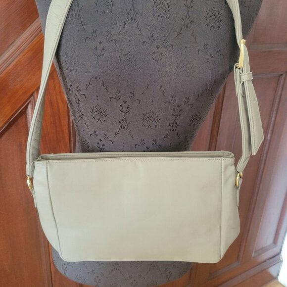 SAS Beige Leather Crossbody Bag With Adjustable Strap - Picture 5 of 9